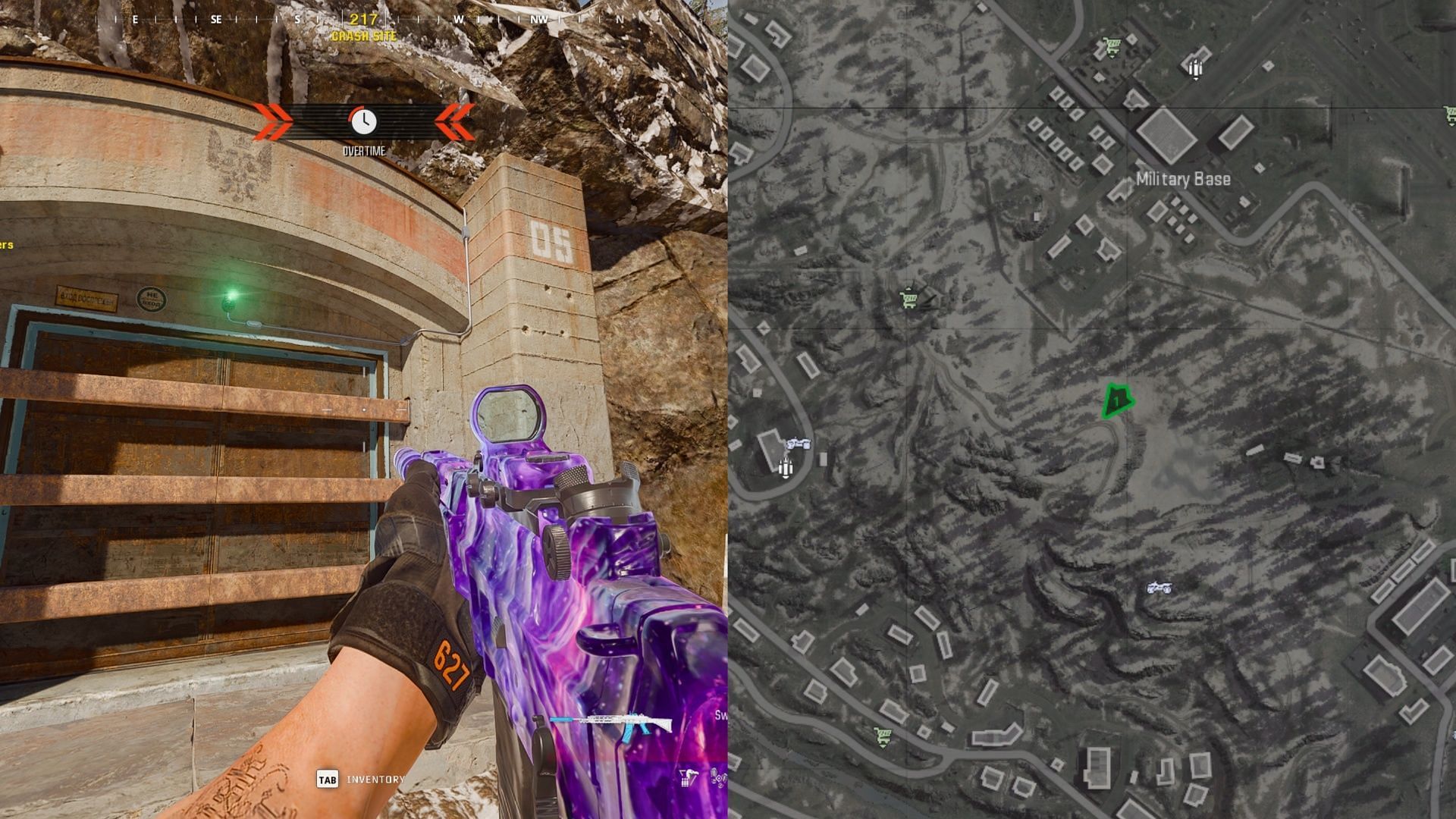Location of Bunker 05 in Verdansk (Images via Sportskeeda Gaming || Activision)